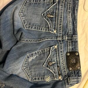 Miss Me Jeans.  Missing button cover.